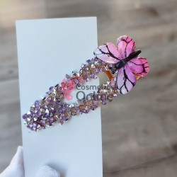 Agrafa pentru par metalica AGF001JJ - Fluturas cu cristale